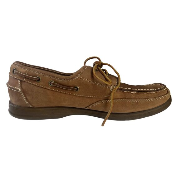 Nunn Bush Leather Boat Shoes Mens 11M Brown Rubber Sole Casual Comfort - Picture 2 of 9